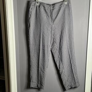 Jones New York Navy Striped Grace Ankle Pants Size 8